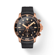 Tissot T1204173705100 Seastar 1000 Quartz Chronograph Black/Gold/Rubber Strap Men's Watch - mzwatcheslk srilanka